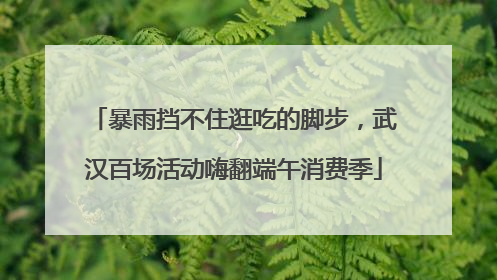 暴雨挡不住逛吃的脚步，武汉百场活动嗨翻端午消费季