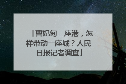 曹妃甸一座港，怎样带动一座城？人民日报记者调查
