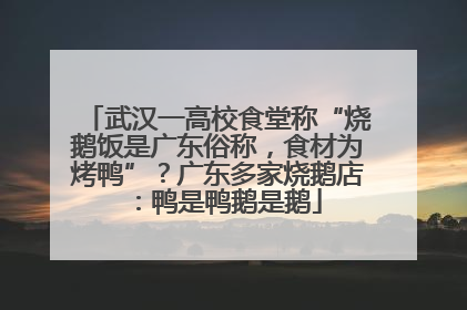 武汉一高校食堂称“烧鹅饭是广东俗称，食材为烤鸭”？广东多家烧鹅店：鸭是鸭鹅是鹅