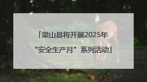 梁山县将开展2025年“安全生产月”系列活动