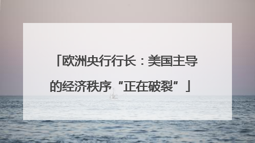 欧洲央行行长：美国主导的经济秩序“正在破裂”