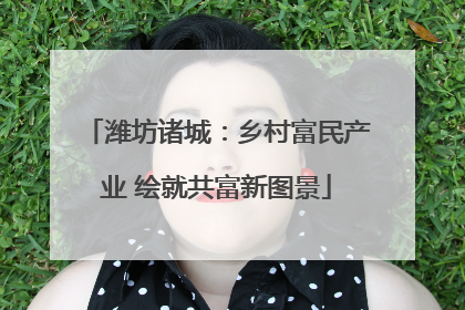 潍坊诸城：乡村富民产业 绘就共富新图景