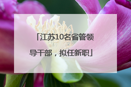 江苏10名省管领导干部，拟任新职