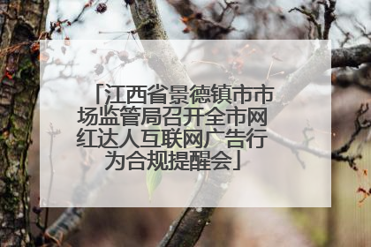 江西省景德镇市市场监管局召开全市网红达人互联网广告行为合规提醒会
