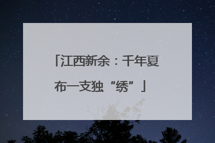 江西新余：千年夏布一支独“绣”