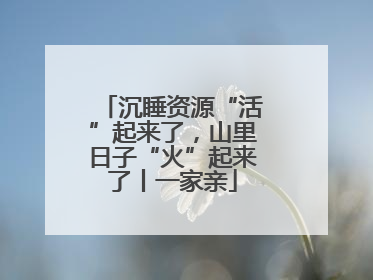 沉睡资源“活”起来了，山里日子“火”起来了丨一家亲