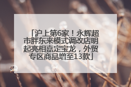 沪上第6家！永辉超市胖东来模式调改店明起亮相嘉定宝龙，外贸专区商品增至13款