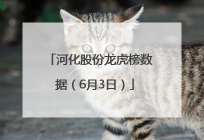 河化股份龙虎榜数据（6月3日）