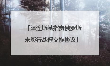泽连斯基指责俄罗斯未履行战俘交换协议