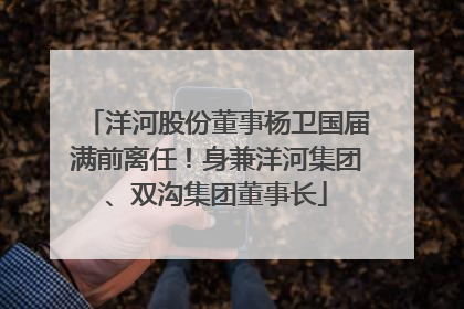 洋河股份董事杨卫国届满前离任！身兼洋河集团、双沟集团董事长