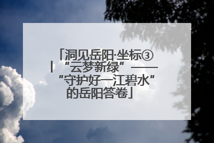 洞见岳阳·坐标③丨“云梦新绿”——“守护好一江碧水”的岳阳答卷