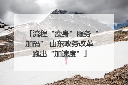 流程“瘦身”服务“加码” 山东政务改革跑出“加速度”