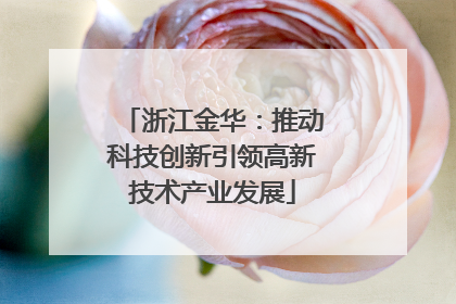 浙江金华：推动科技创新引领高新技术产业发展