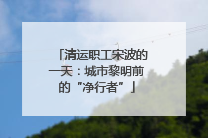 清运职工宋波的一天：城市黎明前的“净行者”