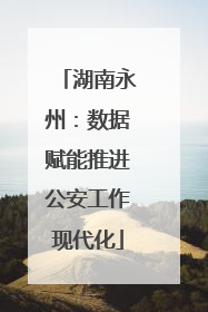 湖南永州：数据赋能推进公安工作现代化
