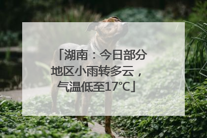 湖南：今日部分地区小雨转多云，气温低至17℃