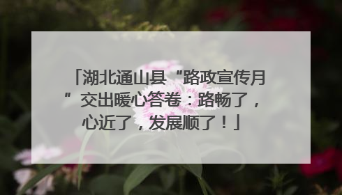 湖北通山县“路政宣传月”交出暖心答卷：路畅了，心近了，发展顺了！
