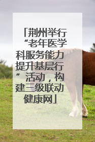 荆州举行“老年医学科服务能力提升基层行”活动，构建三级联动健康网