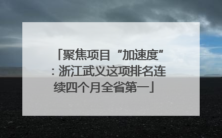 聚焦项目“加速度”：浙江武义这项排名连续四个月全省第一