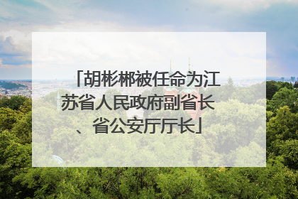 胡彬郴被任命为江苏省人民政府副省长、省公安厅厅长