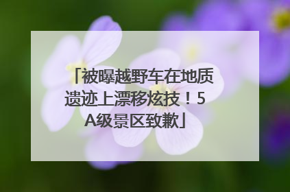 被曝越野车在地质遗迹上漂移炫技！5A级景区致歉
