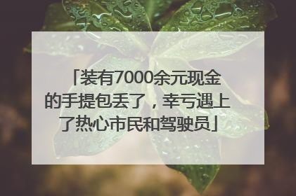 装有7000余元现金的手提包丢了，幸亏遇上了热心市民和驾驶员