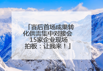 赛后首场成果转化供需集中对接会 15家企业现场拍板:让我来!