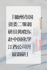 赣州市国资委二级调研员黄晓东赴中国化学江西公司开展调研
