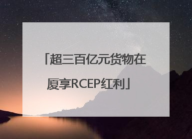 超三百亿元货物在厦享RCEP红利