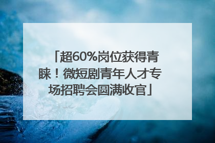 超60%岗位获得青睐！微短剧青年人才专场招聘会圆满收官
