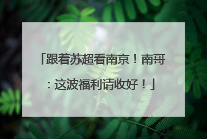 跟着苏超看南京！南哥：这波福利请收好！