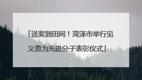 送奖到田间！菏泽市举行见义勇为先进分子表彰仪式