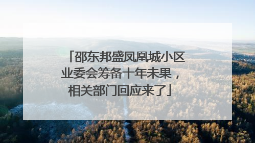 邵东邦盛凤凰城小区业委会筹备十年未果，相关部门回应来了