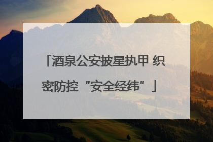 酒泉公安披星执甲 织密防控“安全经纬”