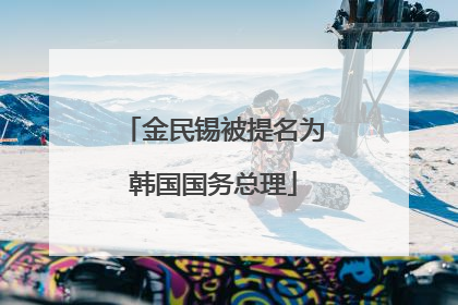 金民锡被提名为韩国国务总理
