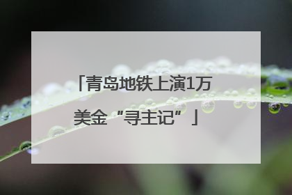 青岛地铁上演1万美金“寻主记”