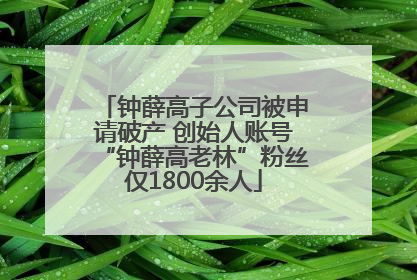 钟薛高子公司被申请破产 创始人账号“钟薛高老林”粉丝仅1800余人