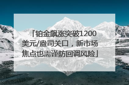 铂金飙涨突破1200美元/盎司关口，新市场焦点也需谨防回调风险