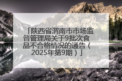 陕西省渭南市市场监督管理局关于9批次食品不合格情况的通告（2025年第9期）