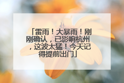 雷雨！大暴雨！刚刚确认，已影响杭州，这波太猛！今天记得提前出门