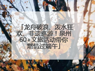 龙舟破浪、泼水狂欢、非遗巡游！泉州60+文旅活动带你燃情过端午
