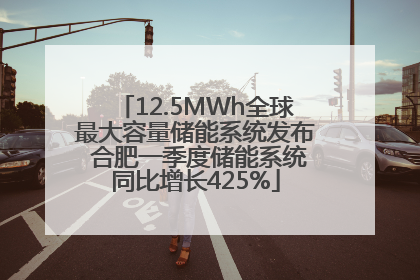 12.5MWh全球最大容量储能系统发布 合肥一季度储能系统同比增长425%