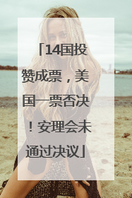 14国投赞成票，美国一票否决！安理会未通过决议