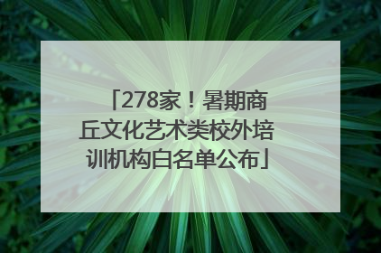 278家！暑期商丘文化艺术类校外培训机构白名单公布