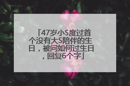 47岁小S度过首个没有大S陪伴的生日，被问如何过生日，回复6个字