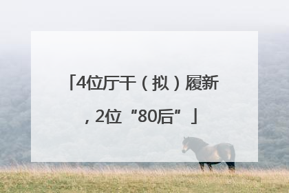 4位厅干（拟）履新，2位“80后”