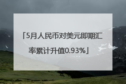 5月人民币对美元即期汇率累计升值0.93%