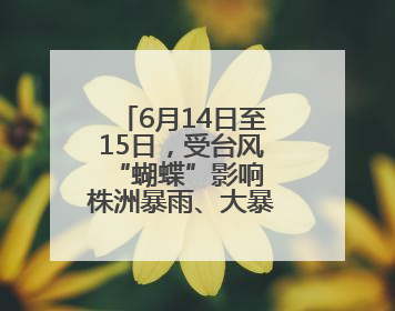 6月14日至15日，受台风“蝴蝶”影响 株洲暴雨、大暴雨即将来袭