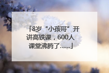 8岁“小孩哥”开讲高铁课，600人课堂沸腾了……
